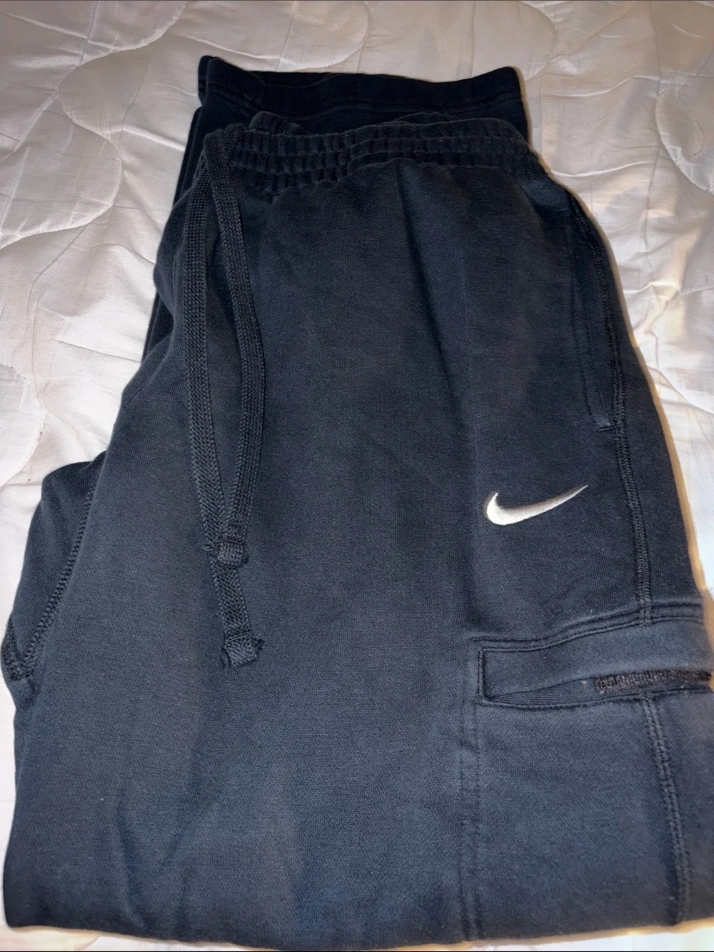 Nike Beige Mens Athletic Shorts with White Swoosh